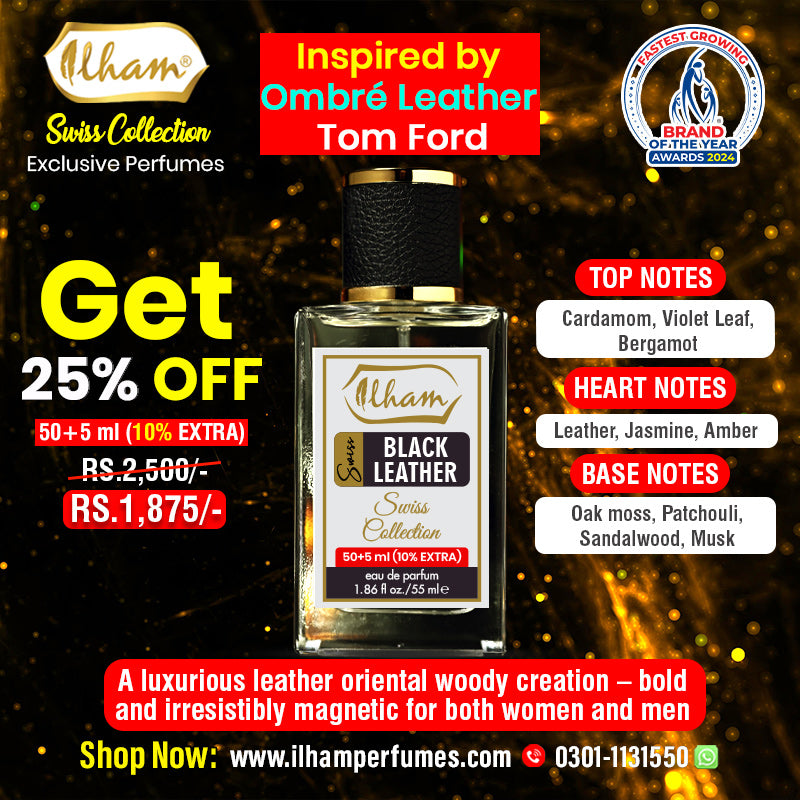 SWISS BLACK LEATHER 50 ML + 5 ML (10%EXTRA)
