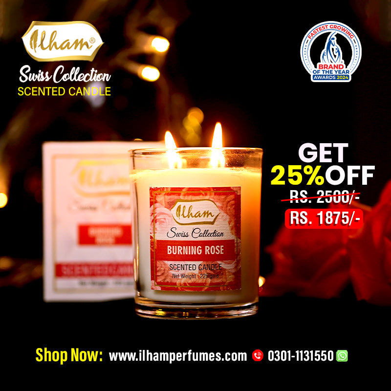 BURNING ROSE SCENTED CANDLE