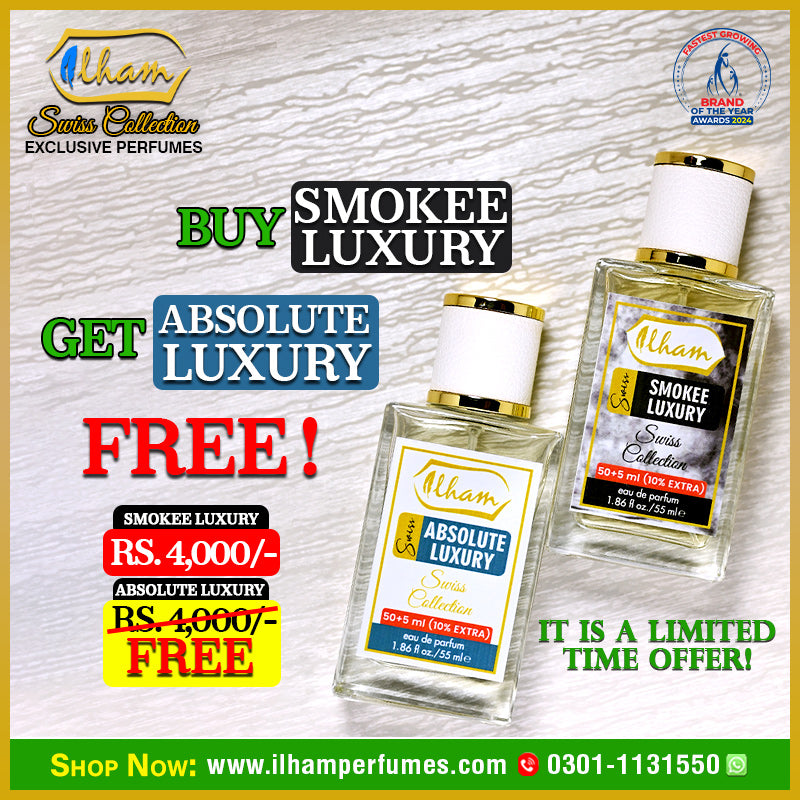 BUY SMOKEE LUXURY 50 + 5 ML PERFUME & GET ABSOLUTE LUXURY 50 + 5 ML PERFUME FREE